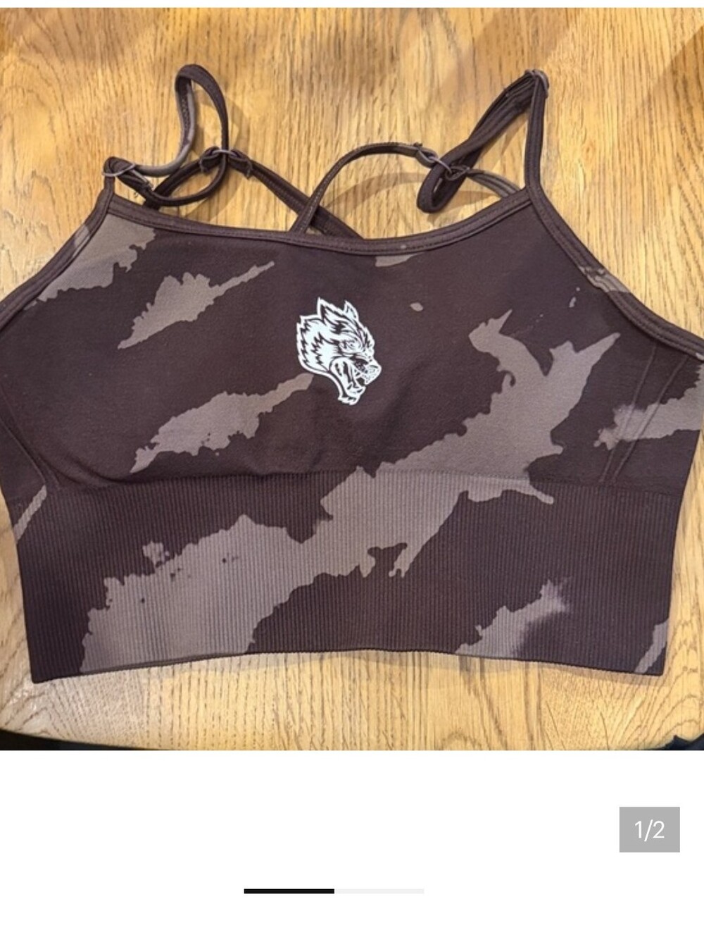Darc Sport Brown Camouflage Strappy Sports Bra